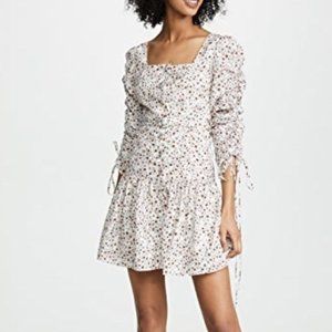 NWT NICHOLAS RUCHED SLEEVE BTTN FRONT DRESS 0